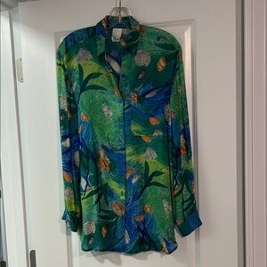 Gottex—Vintage Beach Coverup/Long Sleeved Shirt - size L